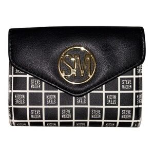 Steve Madden Bmicro Small Bifold wallet w/Black & White Logo